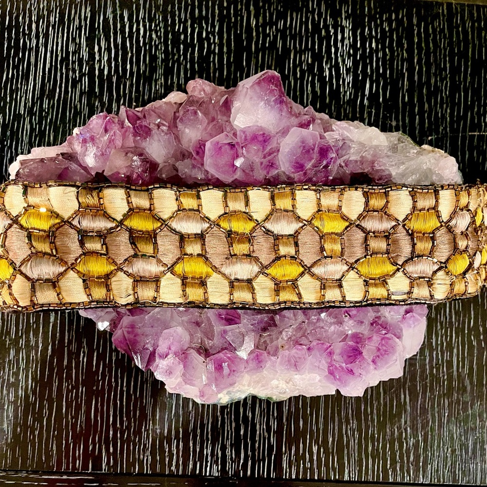 Anthropologie gold beaded belt
